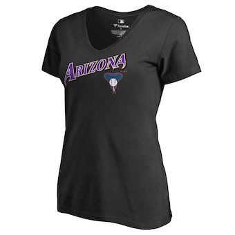 Women's Arizona Diamondbacks Black Cooperstown Collection Wahconah T-Shirt