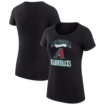 Women's Arizona Diamondbacks G-III 4Her by Carl Banks Black Team Logo Graphic Fitted T-Shirt