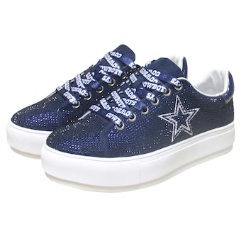 Women's Cuce Navy Dallas Cowboys Team Color Crystal Sneakers