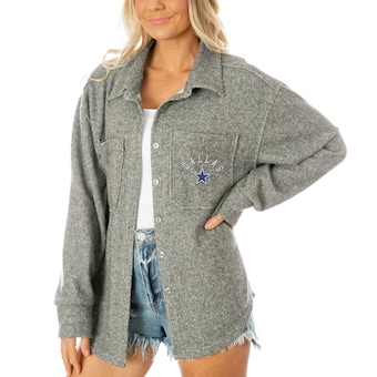 Women's Gameday Couture  Gray Dallas Cowboys Long Pass Button-Up Shacket