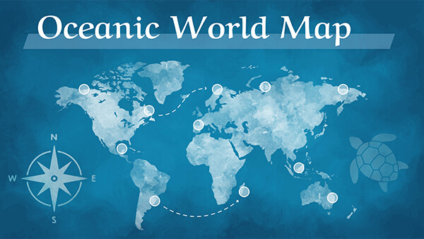 Interactive Oceanic World Map template