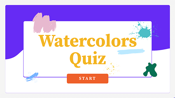 Quiz cores aquarelas