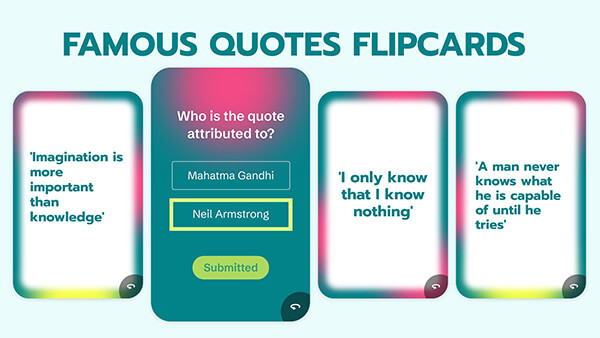 Interactive Famous Quotes Flipcards template