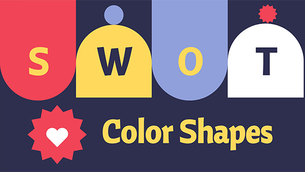 Interactive Color Shapes SWOT template