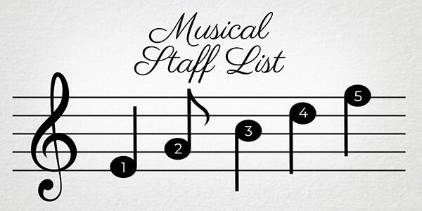 Interactive Musical Staff List template