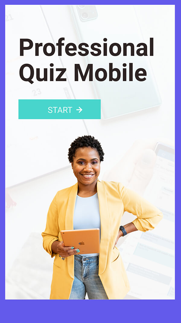 Quiz teste profissional mobile