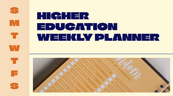 Interactive Higher Education Weekly Planner template