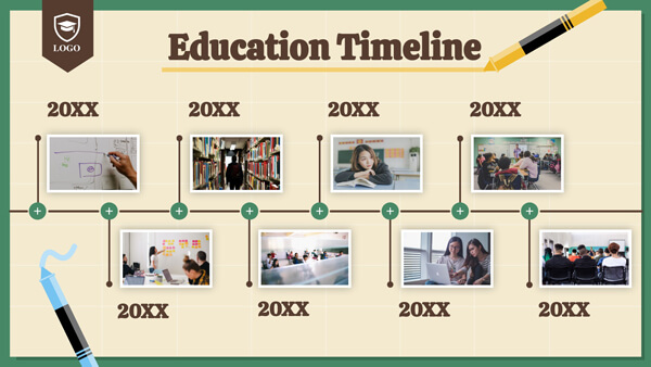 Interactive Education Timeline template