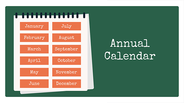 Interactive Annual calendar 2025 template