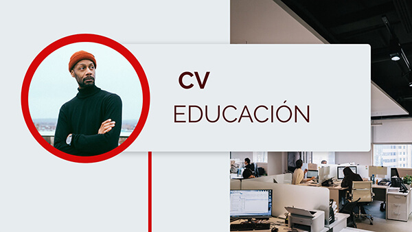 Interactive CV Educación template