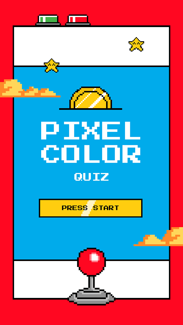 Interactive Pixelfarben Quiz Mobilgeräte template