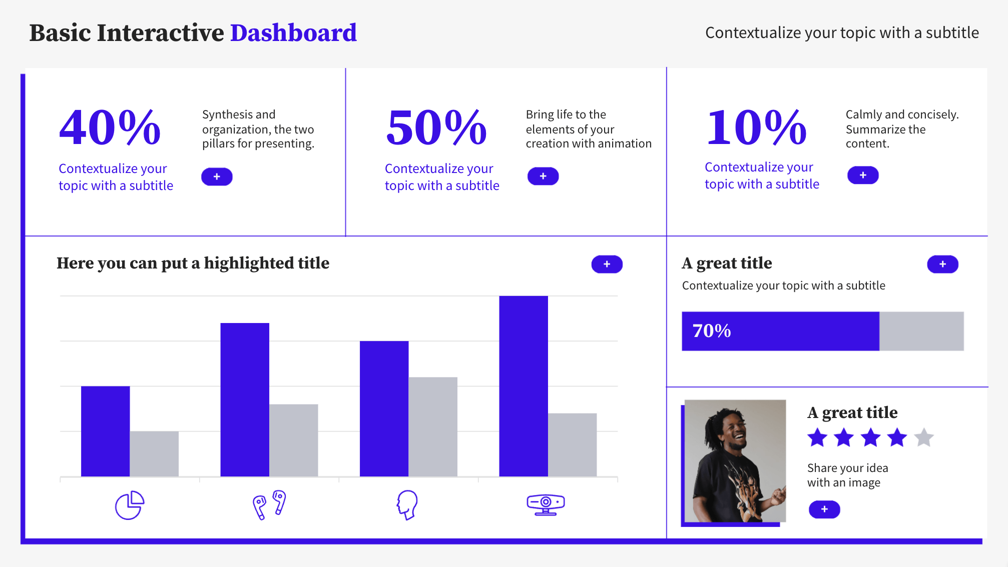 Interactive Tableau de Bord interactif basique template