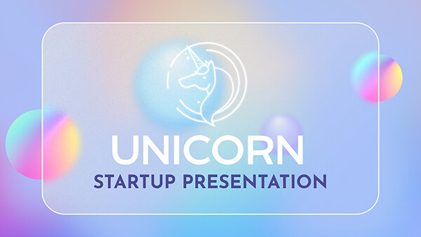 Interactive Présentation licorne startup template