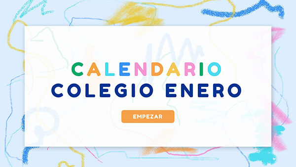 Interactive Calendario Colegio Enero template