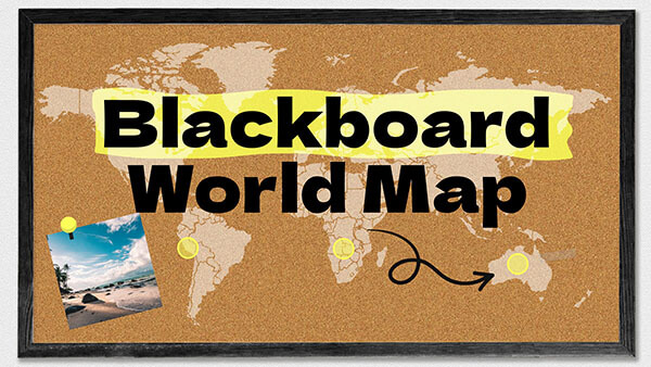 Interactive Blackboard World Map template