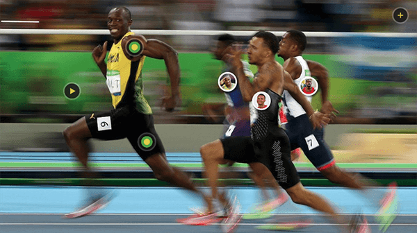 Imagem interativa usain bolt