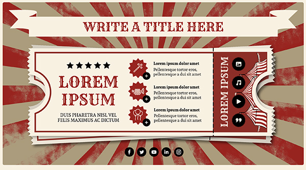 Interactive Vintage Circus Horizontal Info template