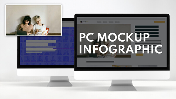 Infográfico mockup pc