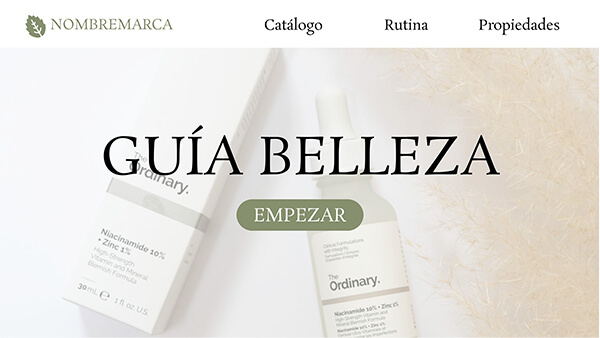 Interactive Guía belleza template