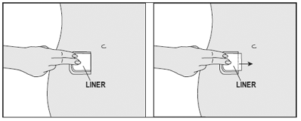 Applying the second half of the patch to your skin - Illustration