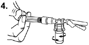 Attach the syringe to the vial adapter - Illustration