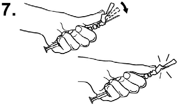 Invert the MIXJECT system so that the vial is at the top. - Illustration