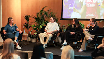 Rachel Brown-Finnis, Lucy Bronze, Lucy Staniforth and Rachel Corsie (L-R)