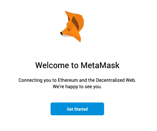 The MetaMask splash screen