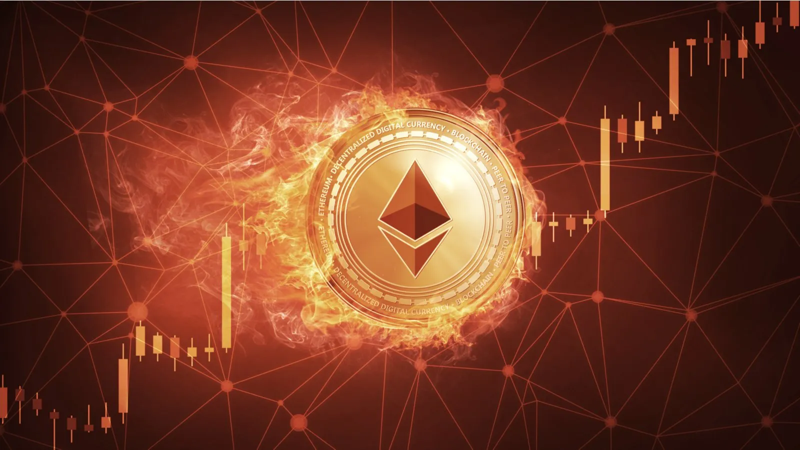 Ethereum quemándose. Imagen: Shutterstock