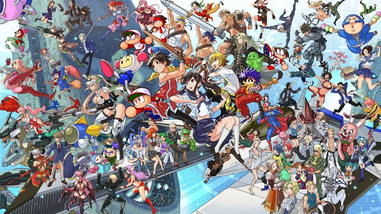 Artwork featuring an array of Konami characters. Image: Konami