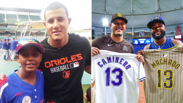 'Dreams come true': Machado, Caminero swap jerseys