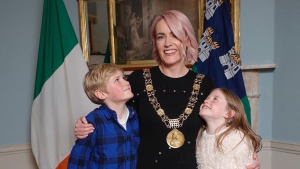 Dublin Lord Mayor Emma Blain with her kids Hunter (11) and Tilly (9).