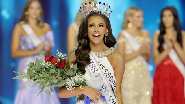 Addison “Addie” Carver of Mississippi is crowned Miss Teen USA onstage during the 2024 Miss Teen USA Pageant on August 1, 2024 in Los Angeles.