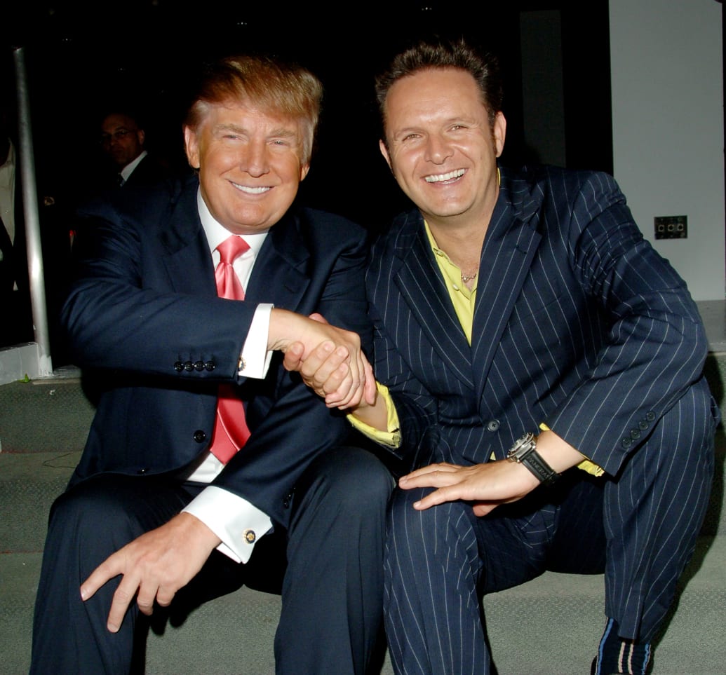 Donald Trump and Mark Burnett during "The Apprentice" Finale at California Mart in Los Angeles.