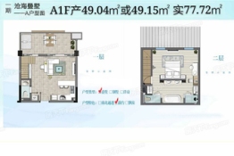 希望·棋子湾1室2厅1厨2卫建面49.04㎡