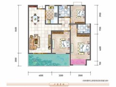 香榭书郡3室2厅2卫121.5㎡户型图