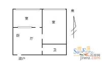 白菊时代华庭2室1厅1卫户型图