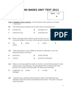 Acids and Bases Unit Test 2011