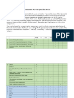 Assessment Across Specialist Areas