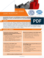 ISO 22301 Lead Auditor - Four Page Brochure