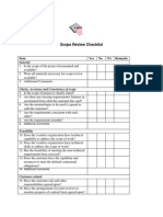 Scope Review Checklist