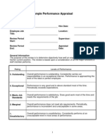 Sample Performance Appraisal