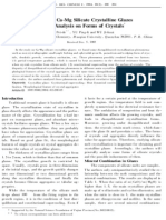 A Study of CA-Mg Silicate Crystalline Glazes - An Analysis On Forms of Crystals