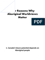 Reasons Why Aboriginal Worldviews Matter