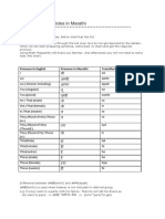 Pronouns and Articles in Marathi