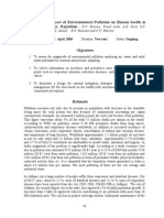 Assessment of Impact of Environmental Pollution On Human Health in The City of Jodhpur, Rajasthan