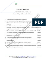 Cbse Test Paper-05: Science & Technology (Class-10) Chapter 13: Magnetic Effects of Electric Current