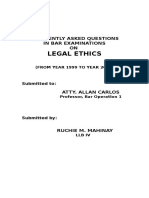 Legal Ethics: Frequently Asked Questions in Bar Examinations ON