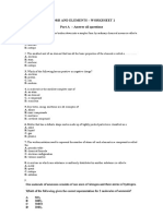 Atoms and Elements Worksheet 1 Year 1 Science