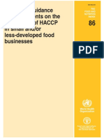 (World Health Organization) FAO WHO Guidance To Go HACCP